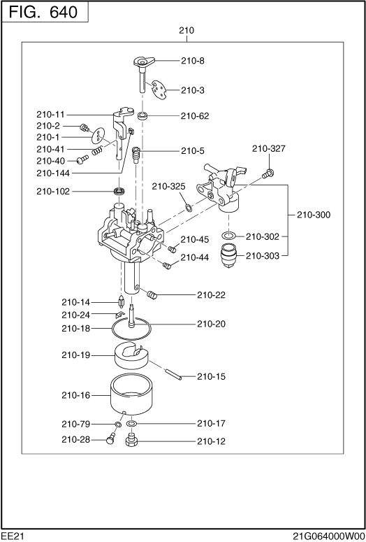 Fuel Lubricant Diagram and Parts List for EE210DSM910 EE210 Subaru Engine