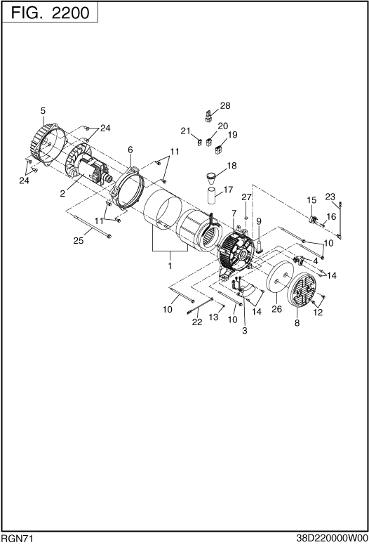 Generator Diagram and Parts List for RGN71026500 RGN7100E Subaru Generator