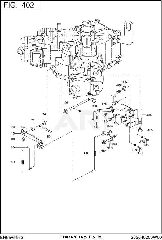 400 Governor Diagram and Parts List for EH650VC0130  Subaru Engine