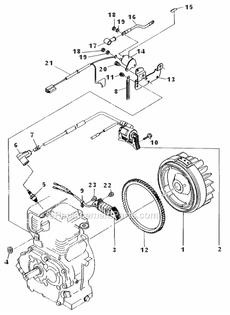 Magneto_For_Electric_Starter Diagram and Parts List for RGV4100  Subaru Generator