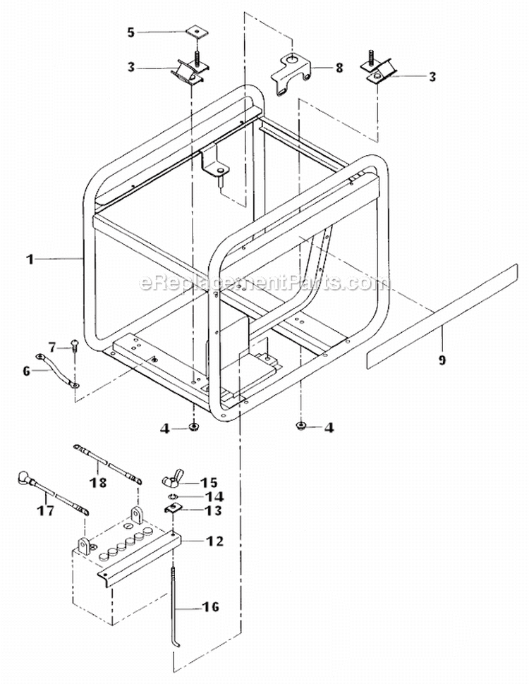 Frame_For_Electric_Starter Diagram and Parts List for RGV4100  Subaru Generator