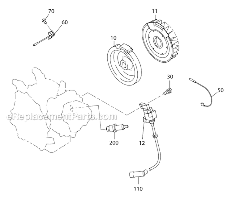 Electric Group Diagram and Parts List for SP170  Subaru Engine