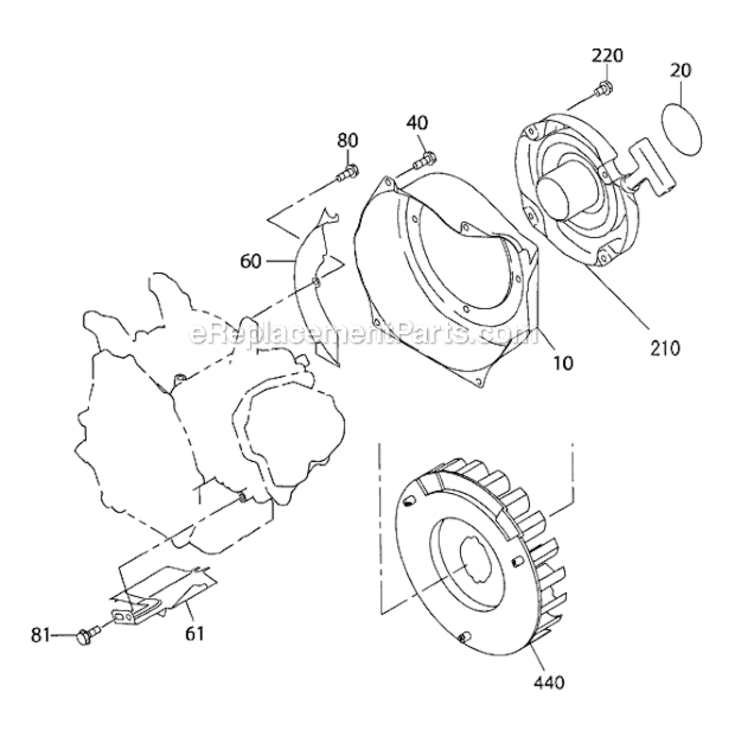 Cooling_And_Starting_Group Diagram and Parts List for SP210  Subaru Engine