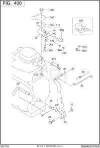 400 Governor Diagram and Parts List for EH172YR0003  Subaru Engine
