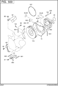 Cooling Starting Diagram and Parts List for EX210D41010 EX210 Subaru Engine