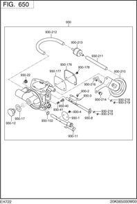 Fuel Lubricant Group Diagram and Parts List for EH722LD2590 EH722 Subaru Engine