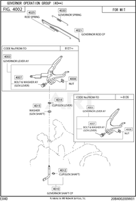 400 Governor Diagram and Parts List for EX400DE5220  Subaru Engine