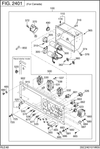 Control Box Diagram and Parts List for RLE48044070 RGX4800E Subaru Generator