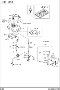 Fuel,lubricant Diagram and Parts List for EY280DC0510 EY280 Subaru Engine