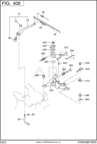400 Governor Diagram and Parts List for EX210DT1050  Subaru Engine