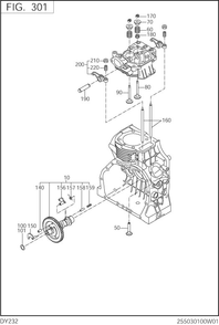 Intake,exhaust Diagram and Parts List for DY232DD0201 DY232 Subaru Engine
