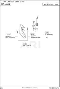 600 Fuel And Lubricant Diagram and Parts List for EX400DE5220  Subaru Engine