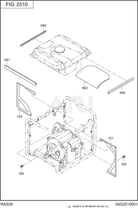 2510 Cover Diagram and Parts List for RAS28017010  Subaru Generator