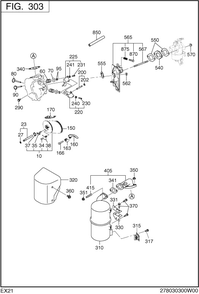 Intake Exhaust Diagram and Parts List for EX210DS2182 EX210 Subaru Engine