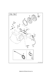 700 Electric Device Diagram and Parts List for EX400DS6071  Subaru Engine