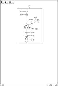 Fuel Lubricant Diagram and Parts List for EX300D20071 EX300 Subaru Engine