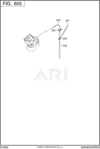 605 Fuel And Lubricant Diagram and Parts List for RAS17023095  Subaru Generator