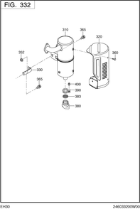 Intake Exhaust Diagram and Parts List for EH300DS7340 EH300 Subaru Engine