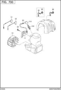 Electric Device Diagram and Parts List for EH025PA1205 EH025 Subaru Engine