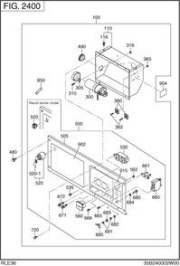 Control Box Diagram and Parts List for RLE36038012 RGX3600 Subaru Generator
