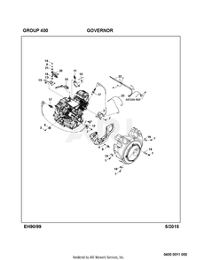 400 Govenor Diagram and Parts List for EH990VS0010  Subaru Engine