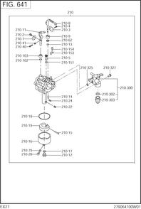 Fuel Lubricant Diagram and Parts List for EX270D00081 EX270 Subaru Engine