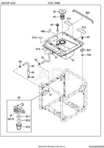 2602 Fuel Tank Diagram and Parts List for RAS28023030  Subaru Generator