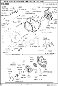 500 Cooling And Starting Diagram and Parts List for EX400DE5220  Subaru Engine