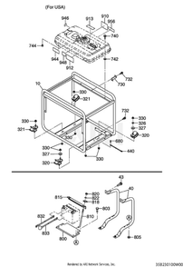 2301 Pipe Frame Diagram and Parts List for RLE36044062  Subaru Generator