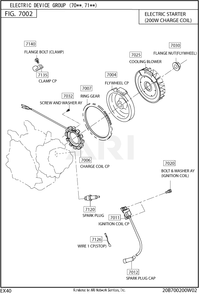 700 Electric Device Diagram and Parts List for EX400SE5021  Subaru Engine