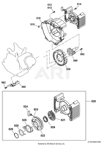2150 Cooling And Starting Diagram and Parts List for RAS43023600  Subaru Generator