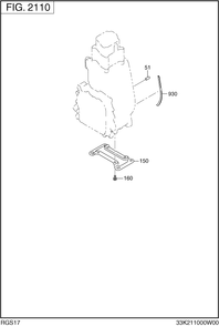 Engine Assembly Diagram and Parts List for RGS17009020 R1100 Subaru Generator