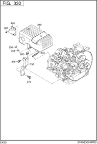 Part Location Diagram of 21J-37002-03 Subaru Bracket(Muffler)
