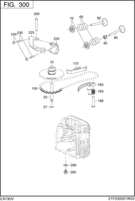 Intake,exhaust Diagram and Parts List for EA190V53010 EA190 Subaru Engine