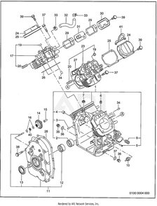 100 Crankcase Diagram and Parts List for RGV10K77010  Subaru Generator