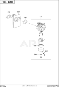 640 Fuel And Lubricant Diagram and Parts List for EA175VS7501  Subaru Engine