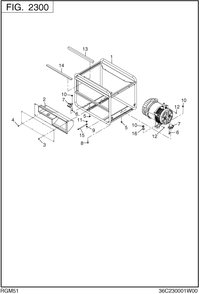 Pipe Frame Diagram and Parts List for RGM51053510 RGX5100E Subaru Generator