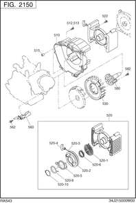 Engine Diagram and Parts List for RAS43023610 S4300I Subaru Generator