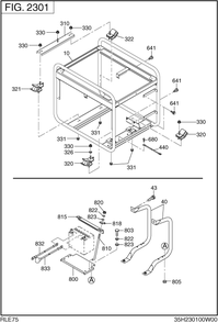 Pipe Frame Diagram and Parts List for RLE75016001 RGX7500 Subaru Generator