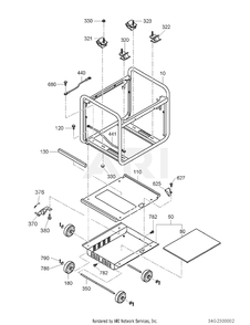 2300 Base Frame Diagram and Parts List for RAS28018010  Subaru Generator