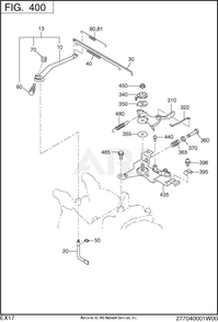 400 Governor Diagram and Parts List for EX170DT1030  Subaru Engine