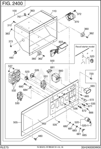 2400 Control Box Diagram and Parts List for RLE75053500  Subaru Generator