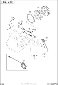 700 Electrc Device Diagram and Parts List for EX350DE5011  Subaru Engine