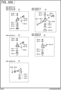 Fuel Lubricant Diagram and Parts List for EX270D20245 EX270 Subaru Engine