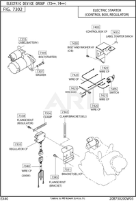 730 Electric Device Diagram and Parts List for EX400SE5021  Subaru Engine