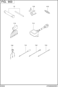 Accessories Diagram and Parts List for EH252B02021 EH252 Subaru Engine