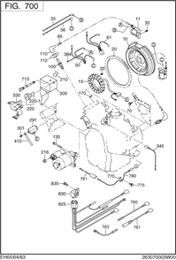 Electric Device Group Diagram and Parts List for EH650DA2542 EH650 Subaru Engine