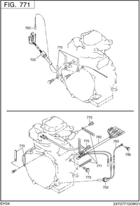 Electric Device Diagram and Parts List for EH340DS2941 EH340 Subaru Engine