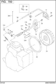 Electric Device Diagram and Parts List for EH122B00090 EH122 Subaru Engine