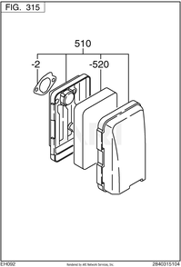 315 Air Cleaner Diagram and Parts List for RAS17023094  Subaru Generator